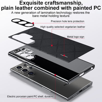 Plain Leather PC Phone Case, For Samsung Galaxy S25 5G, For Samsung Galaxy S25+ 5G, For Samsung Galaxy S25 Ultra 5G, For Samsung Galaxy S24 Ultra 5G