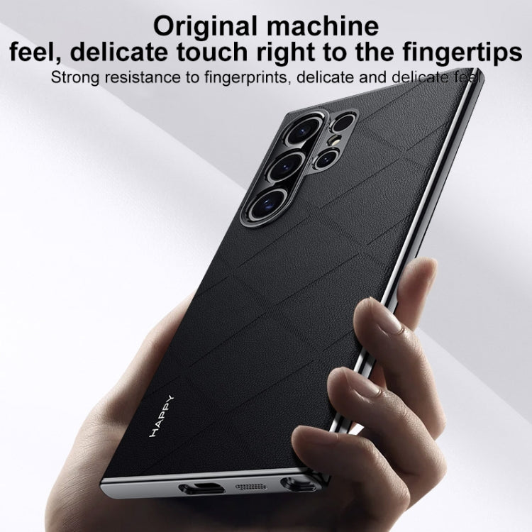 Plain Leather PC Phone Case, For Samsung Galaxy S25 5G, For Samsung Galaxy S25+ 5G, For Samsung Galaxy S25 Ultra 5G, For Samsung Galaxy S24 Ultra 5G