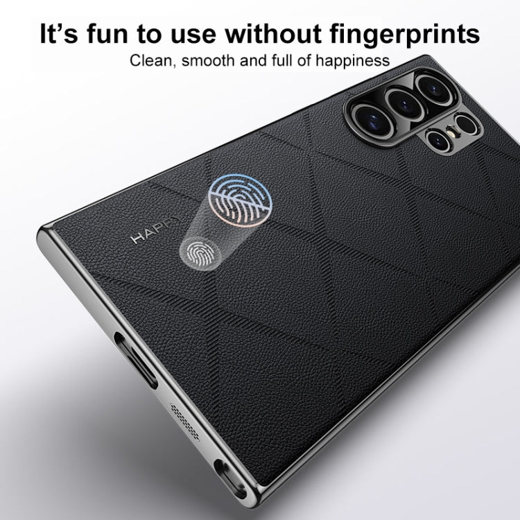 Plain Leather PC Phone Case, For Samsung Galaxy S25+ 5G, For Samsung Galaxy S25 Ultra 5G, For Samsung Galaxy S24 Ultra 5G, For Samsung Galaxy S24+ 5G