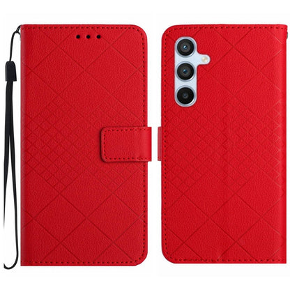 Rhombic Grid Texture Leather Phone Case, For Samsung Galaxy S25+ 5G, For Samsung Galaxy S25 Ultra 5G, For Samsung Galaxy S24 FE