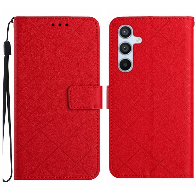Rhombic Grid Texture Leather Phone Case, For Samsung Galaxy S25 Ultra 5G, For Samsung Galaxy S24 FE