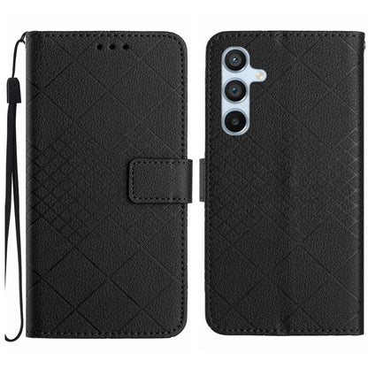 Rhombic Grid Texture Leather Phone Case, For Samsung Galaxy S25+ 5G, For Samsung Galaxy S25 Ultra 5G, For Samsung Galaxy S24 FE