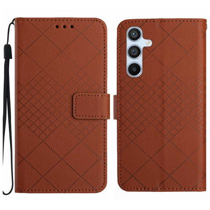 Rhombic Grid Texture Leather Phone Case, For Galaxy S26 FE 5G, For Samsung Galaxy S25 FE 5G, For Samsung Galaxy S25 Edge 5G, For Samsung Galaxy S25 5G