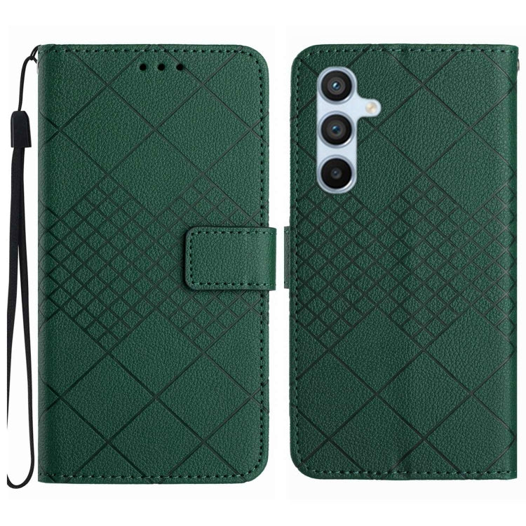Rhombic Grid Texture Leather Phone Case, For Samsung Galaxy S25+ 5G, For Samsung Galaxy S25 Ultra 5G, For Samsung Galaxy S24 FE