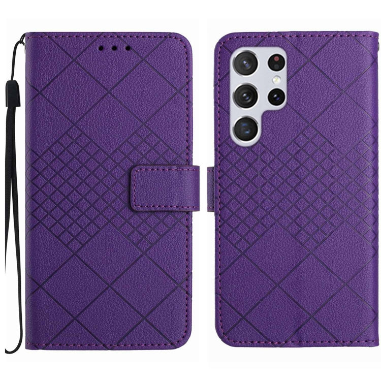 Rhombic Grid Texture Leather Phone Case, For Samsung Galaxy S25 Ultra 5G, For Samsung Galaxy S24 FE