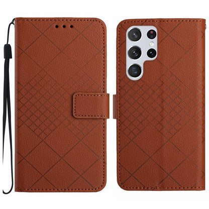 Rhombic Grid Texture Leather Phone Case, For Samsung Galaxy S25 Ultra 5G, For Samsung Galaxy S24 FE