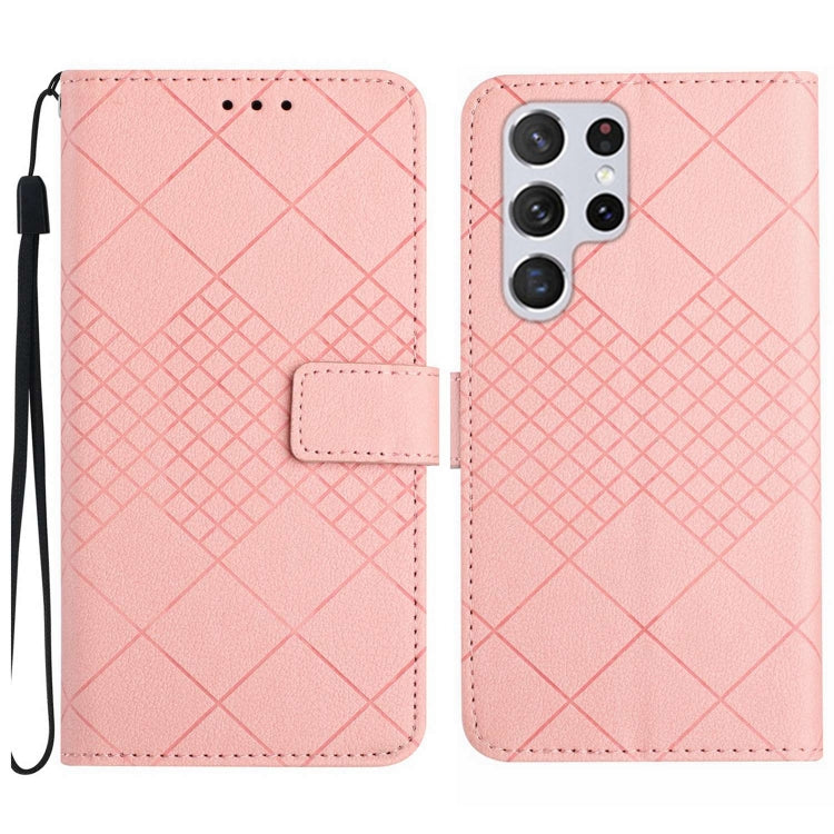 Rhombic Grid Texture Leather Phone Case, For Samsung Galaxy S25+ 5G, For Samsung Galaxy S25 Ultra 5G, For Samsung Galaxy S24 FE