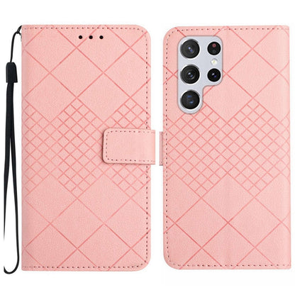 Rhombic Grid Texture Leather Phone Case, For Samsung Galaxy S25+ 5G, For Samsung Galaxy S25 Ultra 5G, For Samsung Galaxy S24 FE