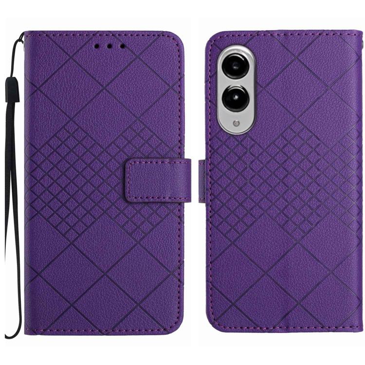 Rhombic Grid Texture Leather Phone Case, For Galaxy S26 FE 5G, For Samsung Galaxy S25 FE 5G, For Samsung Galaxy S25 Edge 5G, For Samsung Galaxy S25 5G