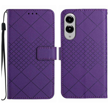Rhombic Grid Texture Leather Phone Case, For Galaxy S26 FE 5G, For Samsung Galaxy S25 FE 5G, For Samsung Galaxy S25 Edge 5G, For Samsung Galaxy S25 5G