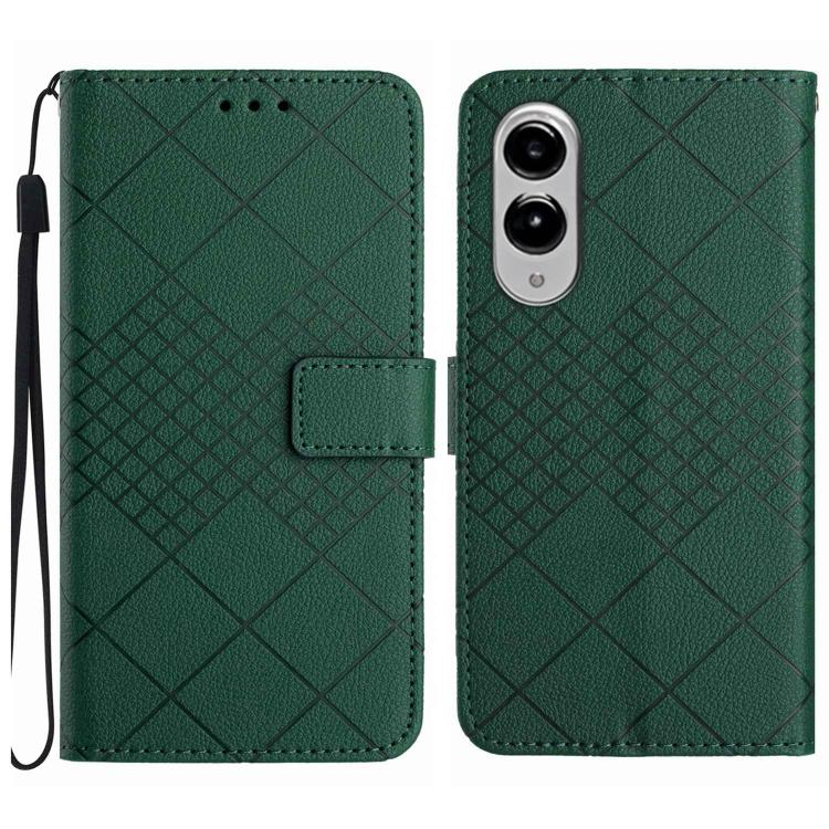 Rhombic Grid Texture Leather Phone Case, For Galaxy S26 FE 5G, For Samsung Galaxy S25 FE 5G, For Samsung Galaxy S25 Edge 5G, For Samsung Galaxy S25 5G