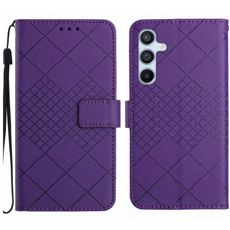 Rhombic Grid Texture Leather Phone Case, For Galaxy S26 FE 5G, For Samsung Galaxy S25 FE 5G, For Samsung Galaxy S25 Edge 5G, For Samsung Galaxy S25 5G