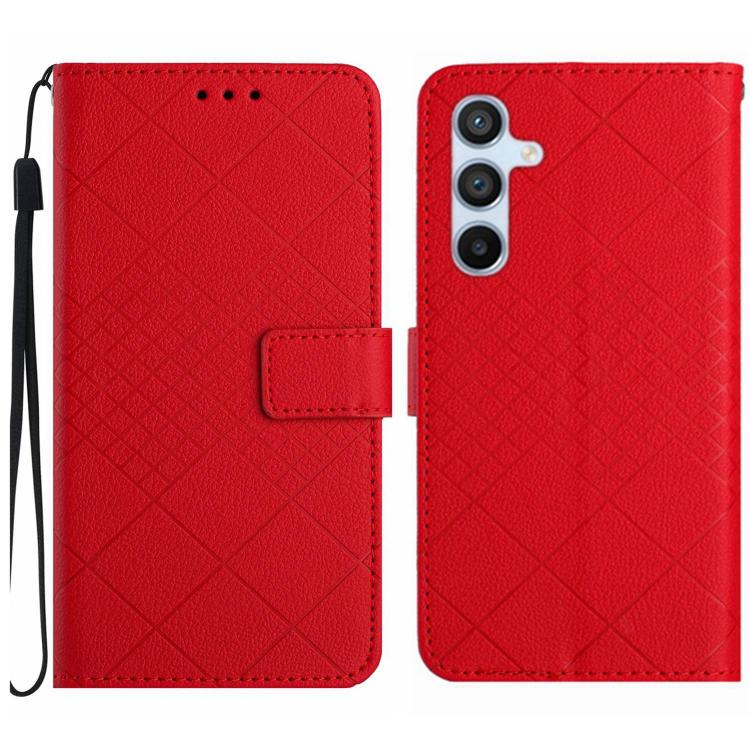 Rhombic Grid Texture Leather Phone Case, For Galaxy S26 FE 5G, For Samsung Galaxy S25 FE 5G, For Samsung Galaxy S25 Edge 5G, For Samsung Galaxy S25 5G