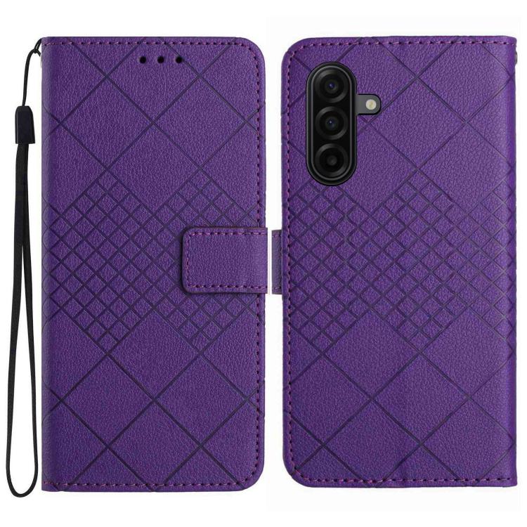 Rhombic Grid Texture Leather Phone Case, For Galaxy S26 FE 5G, For Samsung Galaxy S25 FE 5G, For Samsung Galaxy S25 Edge 5G, For Samsung Galaxy S25 5G