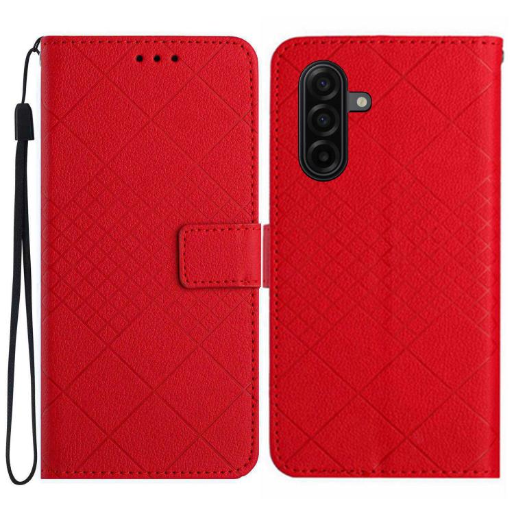Rhombic Grid Texture Leather Phone Case, For Galaxy S26 FE 5G, For Samsung Galaxy S25 FE 5G, For Samsung Galaxy S25 Edge 5G, For Samsung Galaxy S25 5G