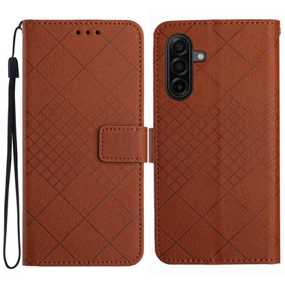 Rhombic Grid Texture Leather Phone Case, For Galaxy S26 FE 5G, For Samsung Galaxy S25 FE 5G, For Samsung Galaxy S25 Edge 5G, For Samsung Galaxy S25 5G