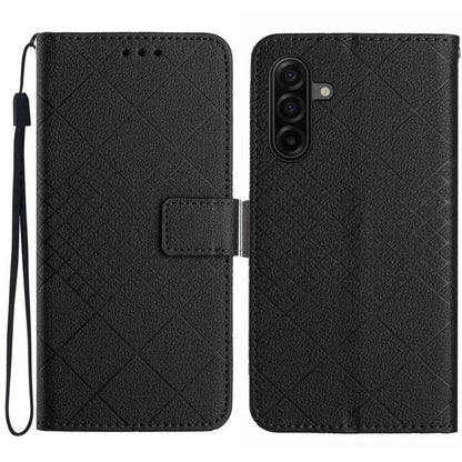 Rhombic Grid Texture Leather Phone Case, For Galaxy S26 FE 5G, For Samsung Galaxy S25 FE 5G, For Samsung Galaxy S25 Edge 5G, For Samsung Galaxy S25 5G