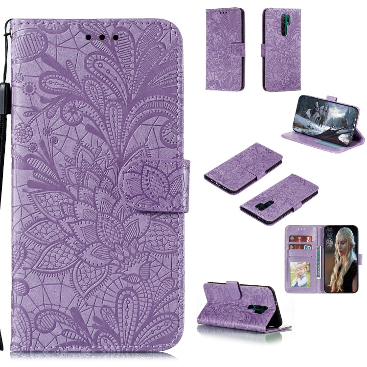 Lace Flower Horizontal Flip Leather Case with Holder & Card Slots & Wallet & Photo Frame, For Xiaomi Redmi 9, For Xiaomi Redmi 9A, For Xiaomi Redmi 9C, For Xiaomi Redmi Note 9 / X10