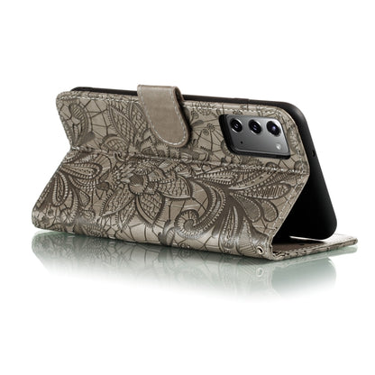 Lace Flower Horizontal Flip Leather Case with Holder & Card Slots & Wallet & Photo Frame, For Samsung Galaxy Note20, For Samsung Galaxy Note20 Ultra