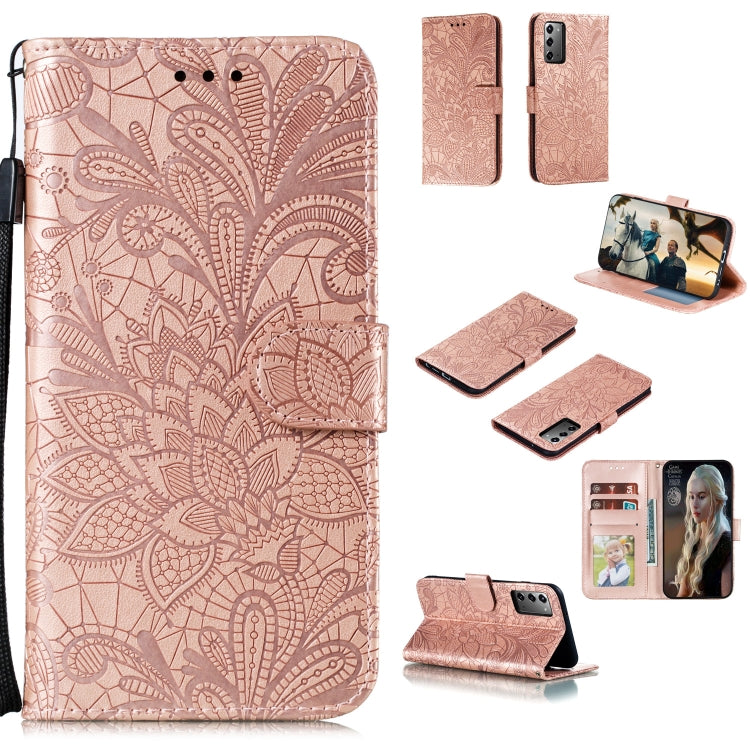 Lace Flower Horizontal Flip Leather Case with Holder & Card Slots & Wallet & Photo Frame, For Samsung Galaxy Note20, For Samsung Galaxy Note20 Ultra