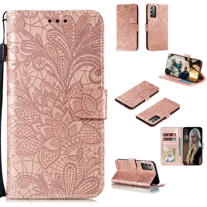 Lace Flower Horizontal Flip Leather Case with Holder & Card Slots & Wallet & Photo Frame, For Samsung Galaxy Note20, For Samsung Galaxy Note20 Ultra