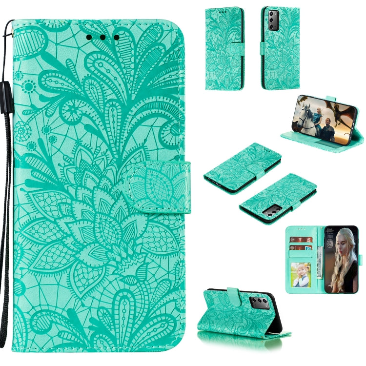 Lace Flower Horizontal Flip Leather Case with Holder & Card Slots & Wallet & Photo Frame, For Samsung Galaxy Note20, For Samsung Galaxy Note20 Ultra