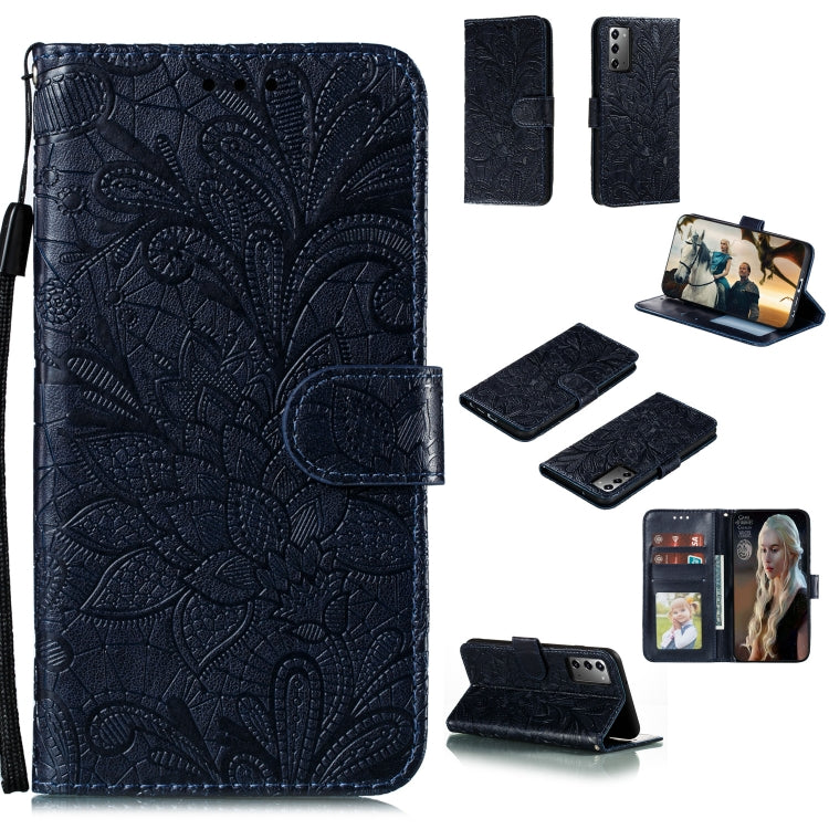 Lace Flower Horizontal Flip Leather Case with Holder & Card Slots & Wallet & Photo Frame, For Samsung Galaxy Note20, For Samsung Galaxy Note20 Ultra
