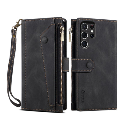 ESEBLE Retro Frosted RFID Flip Leather Phone Case, For Samsung Galaxy S25+ 5G, For Samsung Galaxy S25 Ultra 5G, For Samsung Galaxy S24 FE 5G, For Samsung Galaxy S24 Ultra 5G, For Samsung Galaxy S24+ 5G