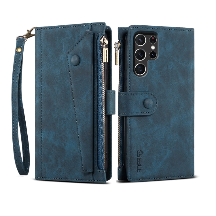 ESEBLE Retro Frosted RFID Flip Leather Phone Case, For Samsung Galaxy S25+ 5G, For Samsung Galaxy S25 Ultra 5G, For Samsung Galaxy S24 FE 5G, For Samsung Galaxy S24 Ultra 5G, For Samsung Galaxy S24+ 5G