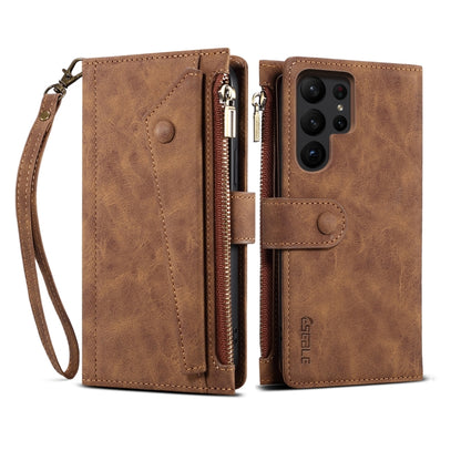 ESEBLE Retro Frosted RFID Flip Leather Phone Case, For Samsung Galaxy S25+ 5G, For Samsung Galaxy S25 Ultra 5G, For Samsung Galaxy S24 FE 5G, For Samsung Galaxy S24 Ultra 5G, For Samsung Galaxy S24+ 5G