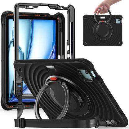 Rotation Handle Holder Silicone Hybrid PC Tablet Case, For iPad Air 13 2026 / 2025 / 2024, For iPad Air 11 2026 / 2025 / 2024, For iPad Pro 13 2025 / 2024, For iPad Pro 11 2025 / 2024, For iPad 10th Gen 10.9 2022, For iPad mini 2024 / mini 6