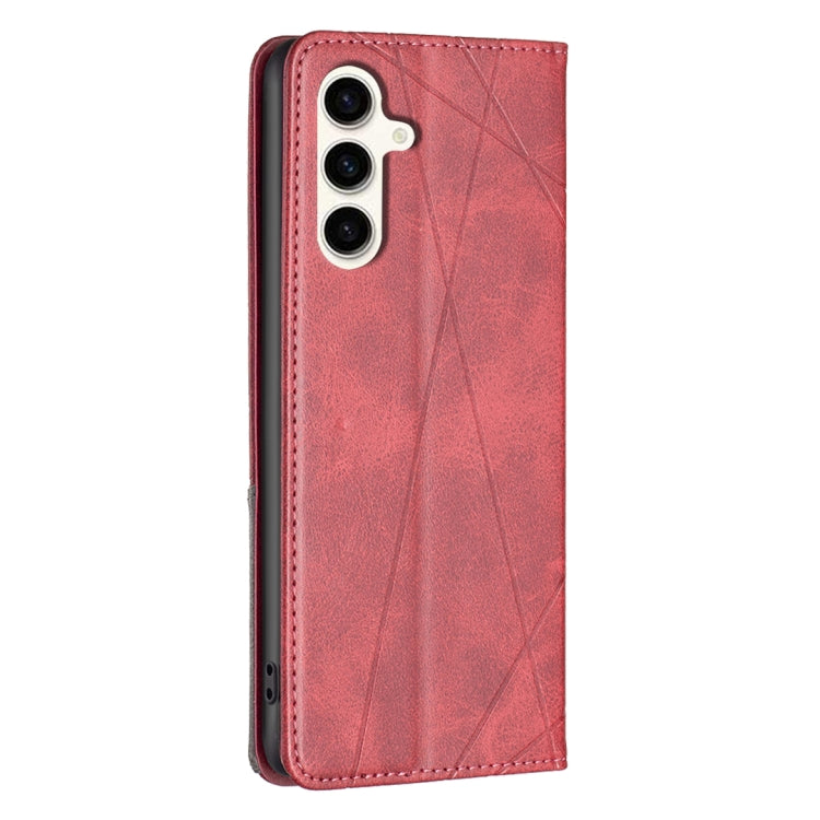 Rhombus Texture Magnetic Leather Phone Case, For Samsung Galaxy S24 FE 5G