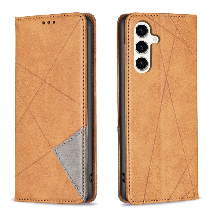 Rhombus Texture Magnetic Leather Phone Case, For Samsung Galaxy S24 FE 5G