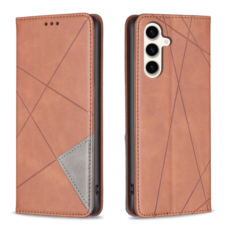 Rhombus Texture Magnetic Leather Phone Case, For Samsung Galaxy S24 FE 5G