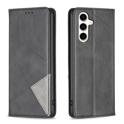 Rhombus Texture Magnetic Leather Phone Case, For Samsung Galaxy S24 FE 5G