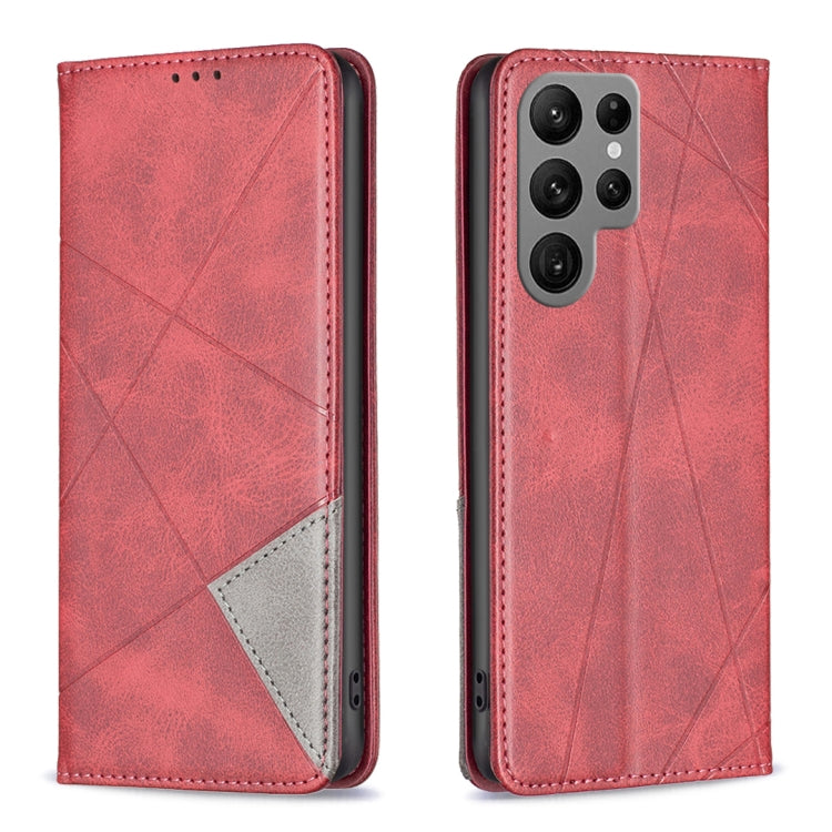 Rhombus Texture Magnetic Leather Phone Case, For Samsung Galaxy S25 Edge 5G, For Samsung Galaxy S25 5G, For Samsung Galaxy S25+ 5G, For Samsung Galaxy S25 Ultra 5G