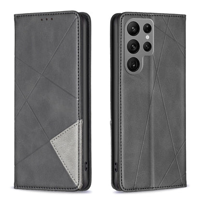 Rhombus Texture Magnetic Leather Phone Case, For Samsung Galaxy S25 Edge 5G, For Samsung Galaxy S25 5G, For Samsung Galaxy S25+ 5G, For Samsung Galaxy S25 Ultra 5G
