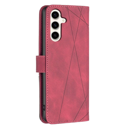 Magnetic Buckle Rhombus Texture Leather Phone Case, For Samsung Galaxy S24 FE 5G