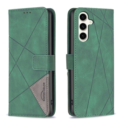 Magnetic Buckle Rhombus Texture Leather Phone Case, For Samsung Galaxy S25 5G, For Samsung Galaxy S25+ 5G, For Samsung Galaxy S25 Ultra 5G, For Samsung Galaxy S24 FE 5G