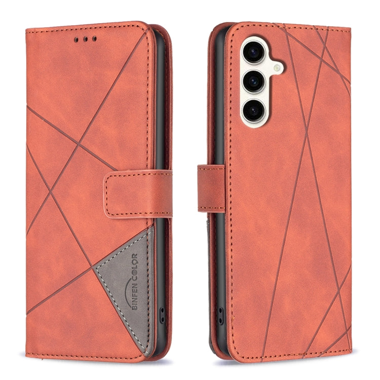 Magnetic Buckle Rhombus Texture Leather Phone Case, For Samsung Galaxy S25 5G, For Samsung Galaxy S25+ 5G, For Samsung Galaxy S25 Ultra 5G, For Samsung Galaxy S24 FE 5G