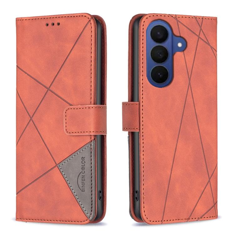 Magnetic Buckle Rhombus Texture Leather Phone Case, For Galaxy S26 FE 5G, For Samsung Galaxy S26 Ultra 5G, For Samsung Galaxy S26 5G, For Samsung Galaxy S25 FE 5G