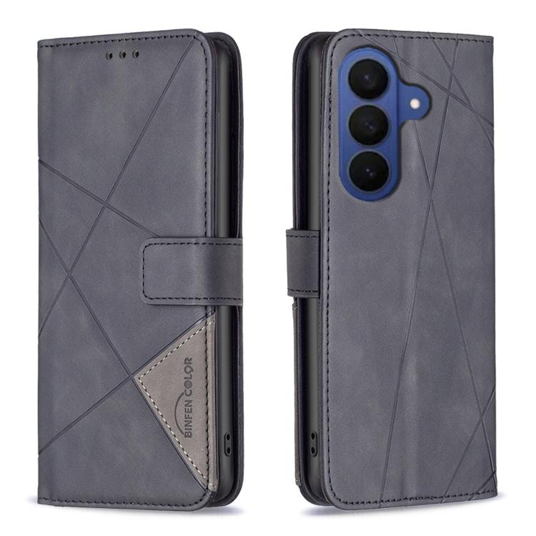 Magnetic Buckle Rhombus Texture Leather Phone Case, For Galaxy S26 FE 5G, For Samsung Galaxy S26 Ultra 5G, For Samsung Galaxy S26 5G, For Samsung Galaxy S25 FE 5G
