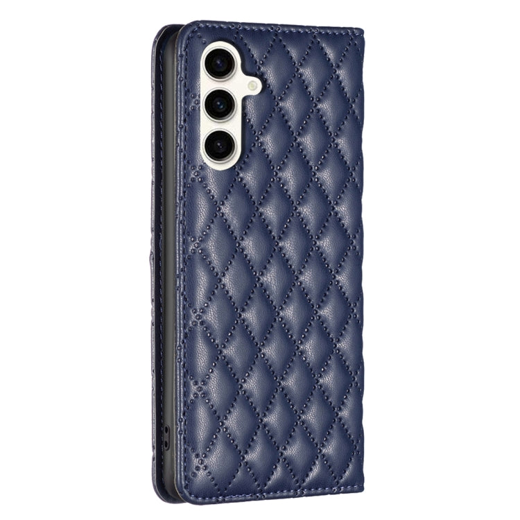 Diamond Lattice Magnetic Leather Flip Phone Case, For Samsung Galaxy S24 FE 5G