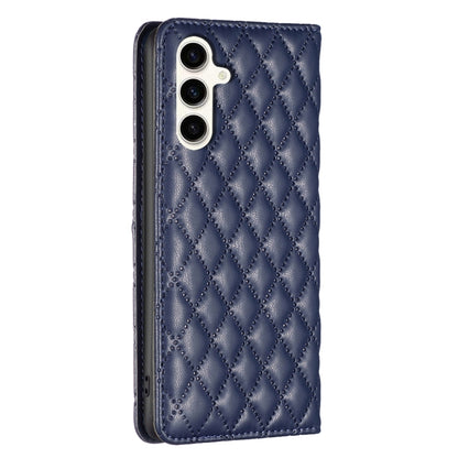Diamond Lattice Magnetic Leather Flip Phone Case, For Samsung Galaxy S24 FE 5G
