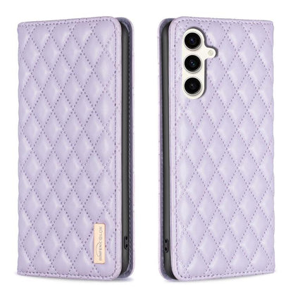 Diamond Lattice Magnetic Leather Flip Phone Case, For Galaxy S26 FE 5G, For Samsung Galaxy S25 5G, For Samsung Galaxy S25+ 5G, For Samsung Galaxy S25 Ultra 5G