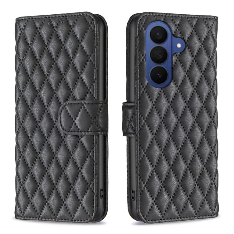 Diamond Lattice Wallet Flip Leather Phone Case, For Samsung Galaxy S26+ 5G, For Samsung Galaxy S26 Ultra 5G, For Samsung Galaxy S26 5G, For Samsung Galaxy S25 5G
