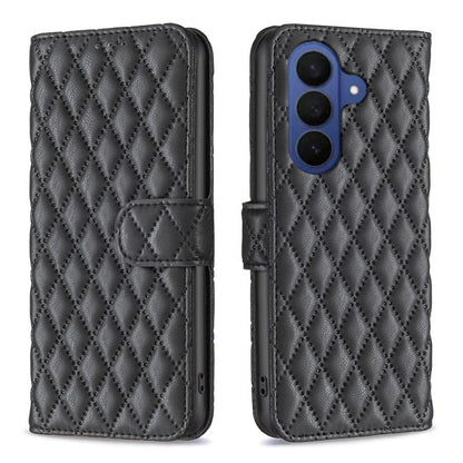 Diamond Lattice Wallet Flip Leather Phone Case, For Galaxy S26 FE 5G, For Samsung Galaxy S26+ 5G, For Samsung Galaxy S26 Ultra 5G, For Samsung Galaxy S26 5G