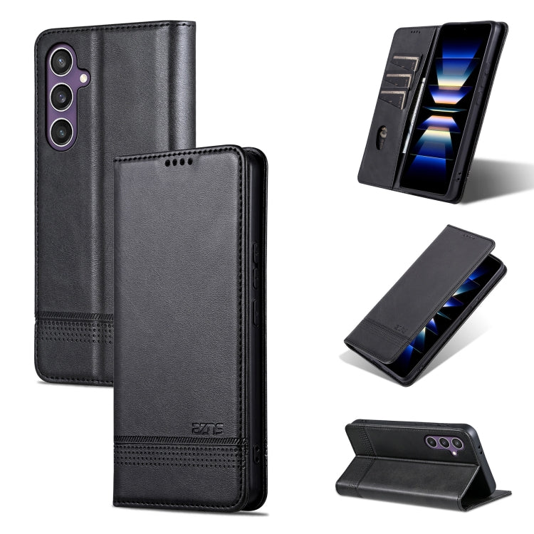 AZNS Magnetic Calf Texture Flip Leather Phone Case, For Samsung Galaxy S25 Ultra 5G, For Samsung Galaxy S24 FE 5G