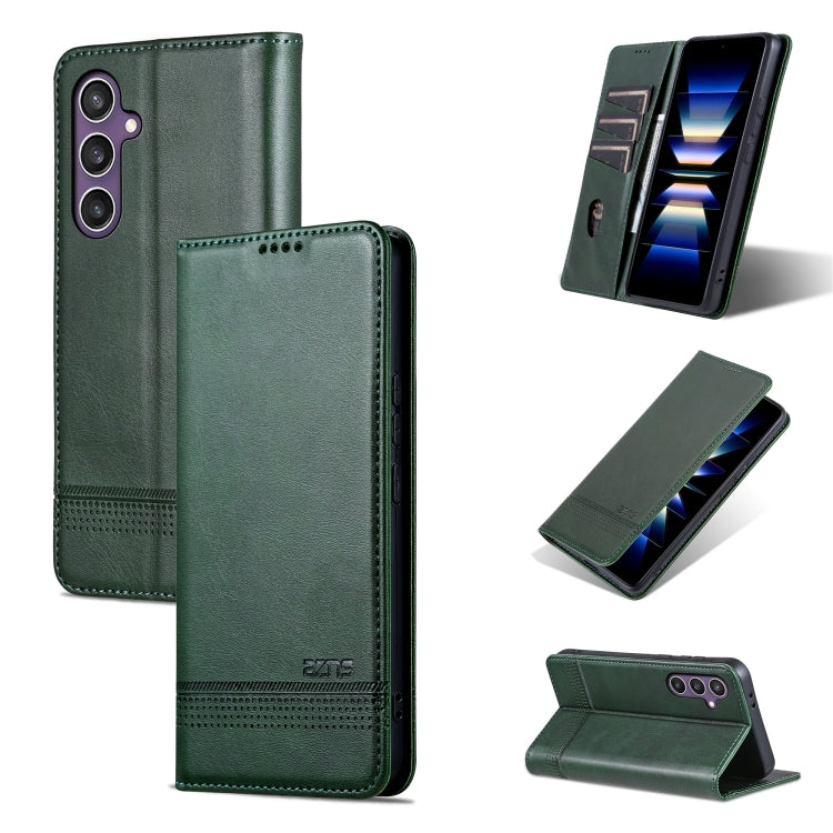 AZNS Magnetic Calf Texture Flip Leather Phone Case, For Samsung Galaxy S25 Ultra 5G, For Samsung Galaxy S24 FE 5G