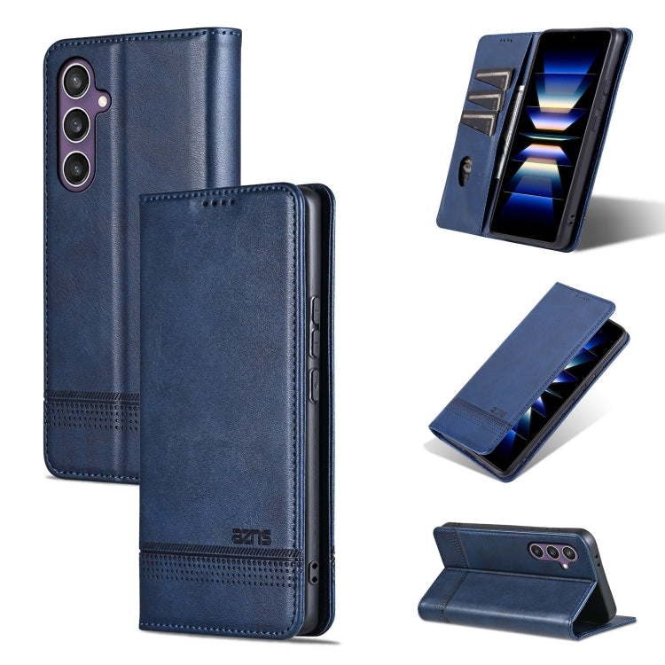 AZNS Magnetic Calf Texture Flip Leather Phone Case, For Samsung Galaxy S25 Ultra 5G, For Samsung Galaxy S24 FE 5G